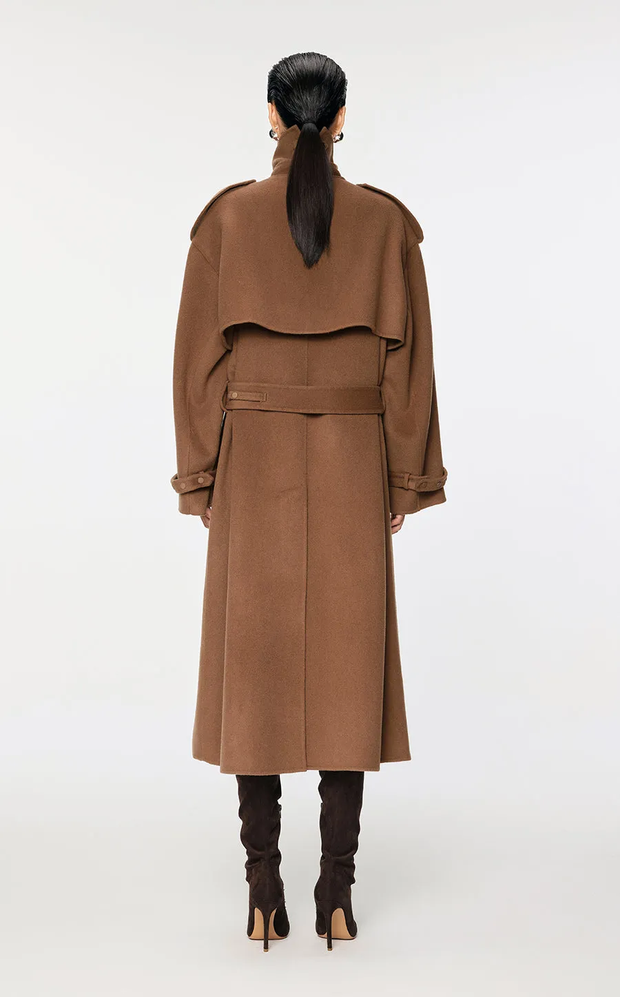 Coat / JNBY Double-Breasted Wool Trench Coat