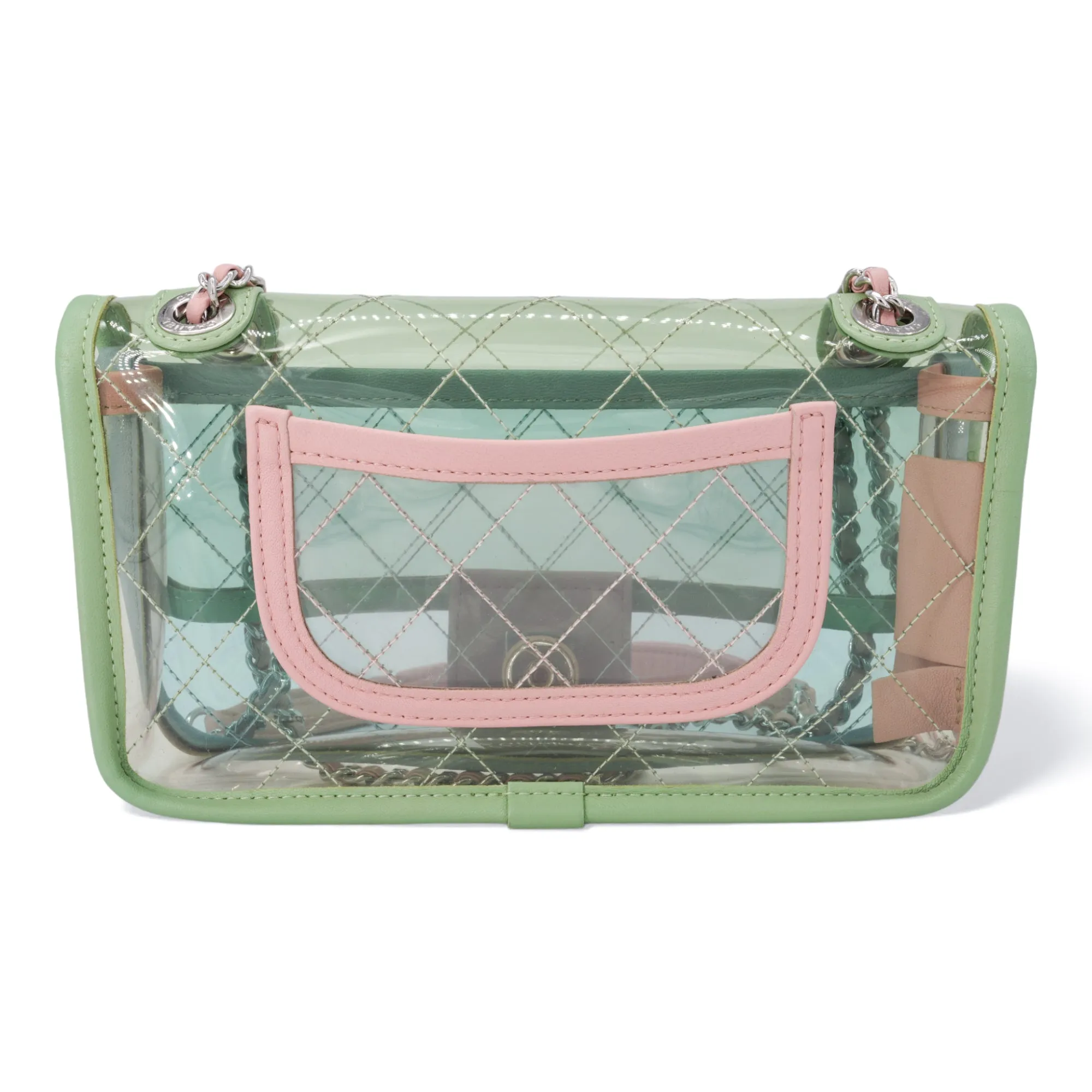 Coco Splash PVC Mini Flap Bag Green Pink Blue