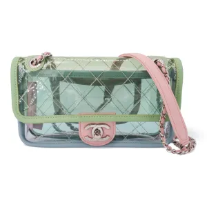 Coco Splash PVC Mini Flap Bag Green Pink Blue