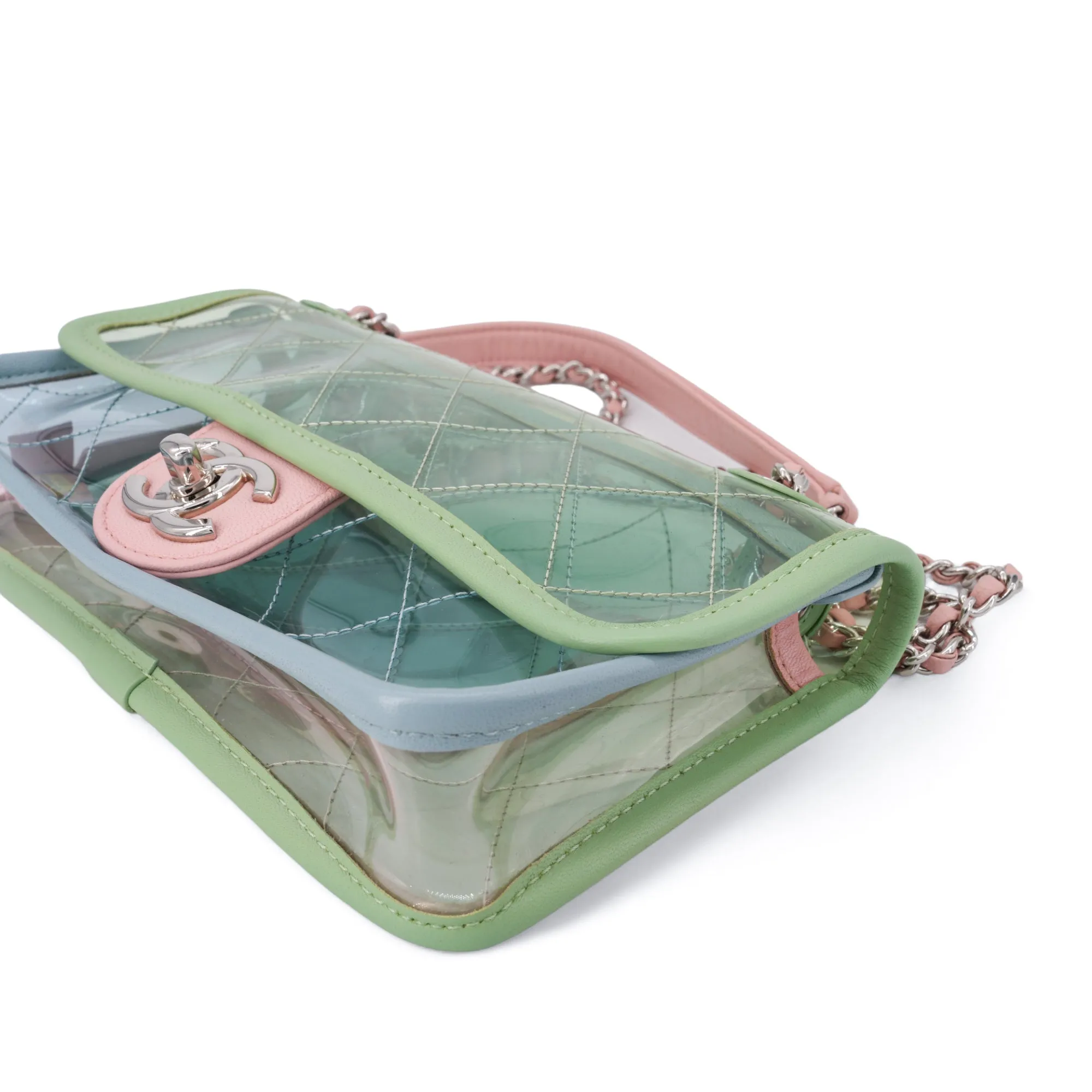 Coco Splash PVC Mini Flap Bag Green Pink Blue