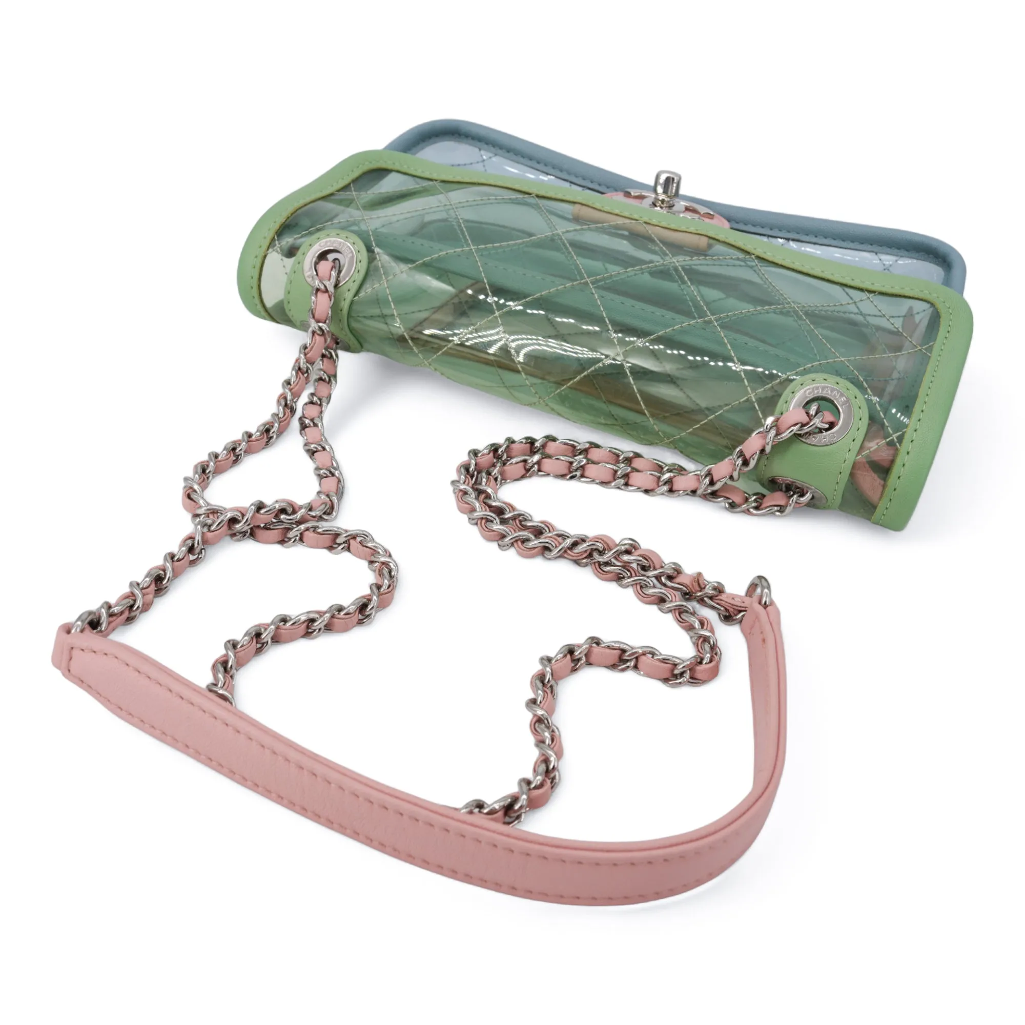 Coco Splash PVC Mini Flap Bag Green Pink Blue