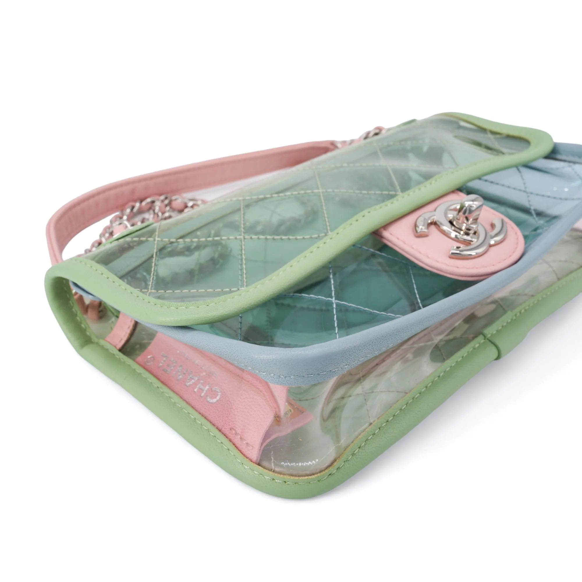 Coco Splash PVC Mini Flap Bag Green Pink Blue