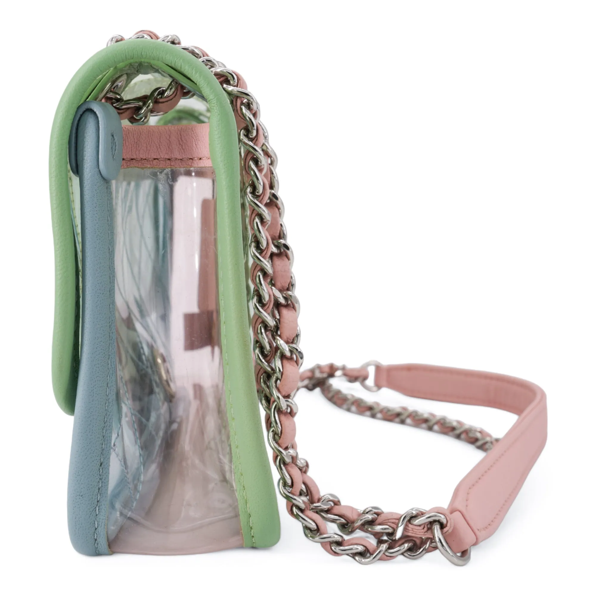 Coco Splash PVC Mini Flap Bag Green Pink Blue