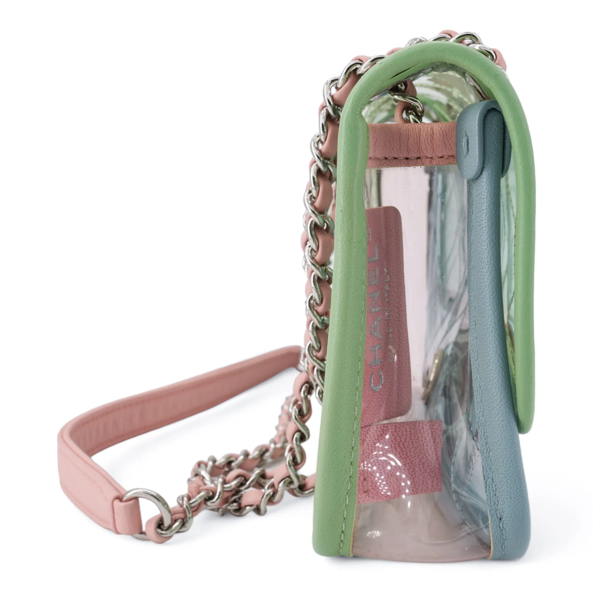 Coco Splash PVC Mini Flap Bag Green Pink Blue