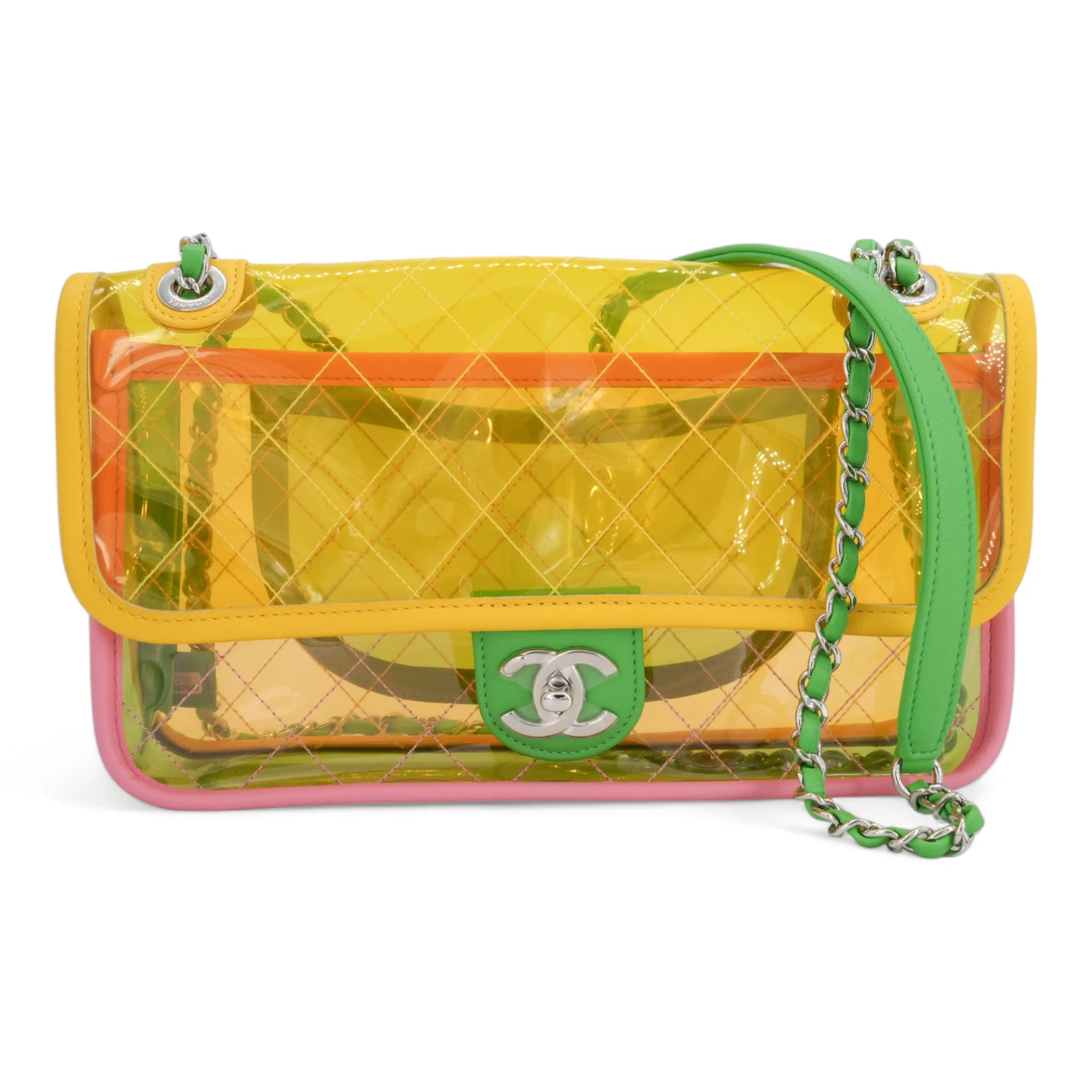 Coco Splash Yellow PVC Medium Flap Bag