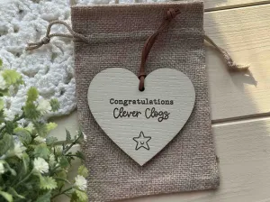 Congratulations Clever Clogs Message Heart Gift