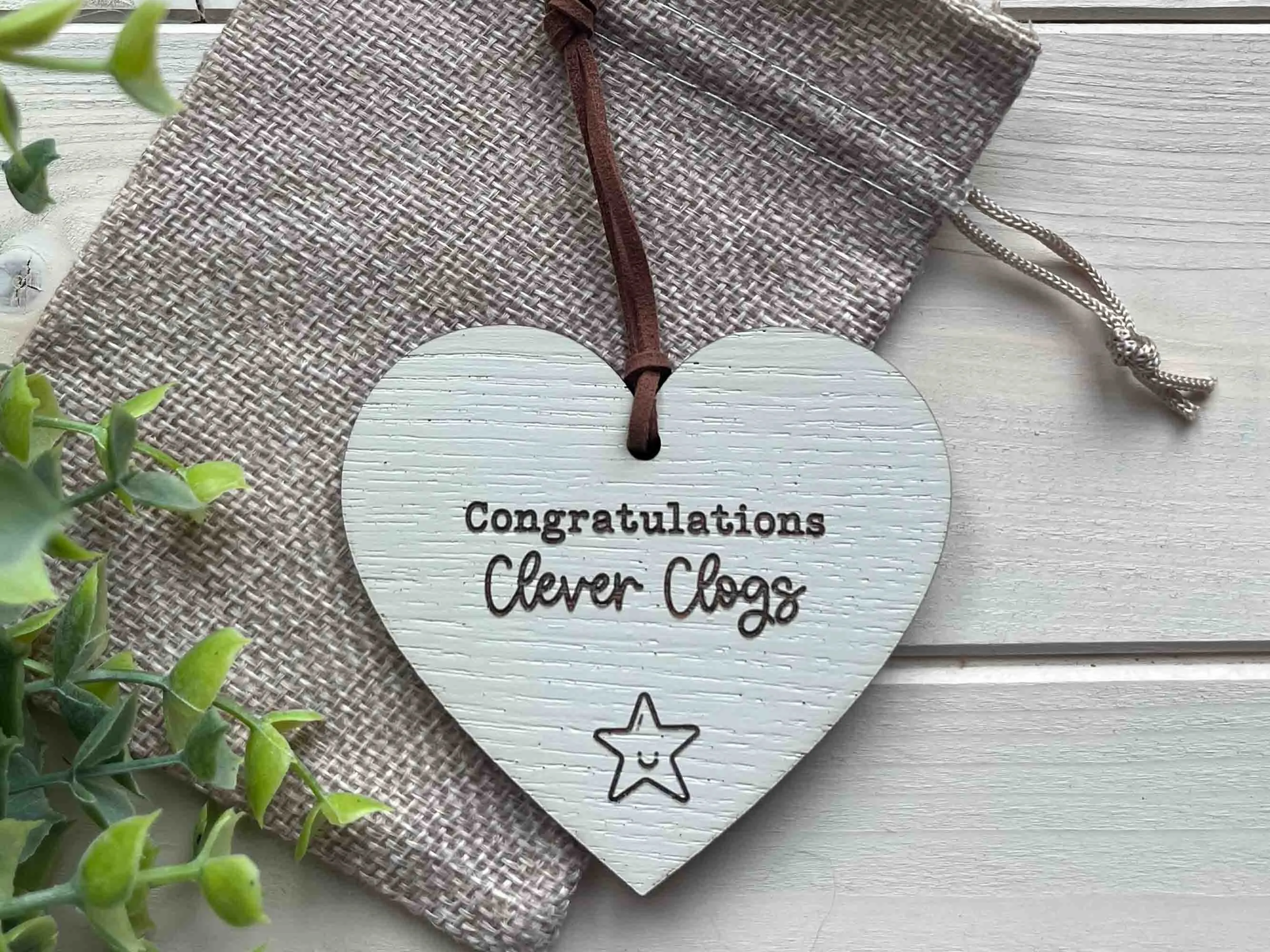 Congratulations Clever Clogs Message Heart Gift