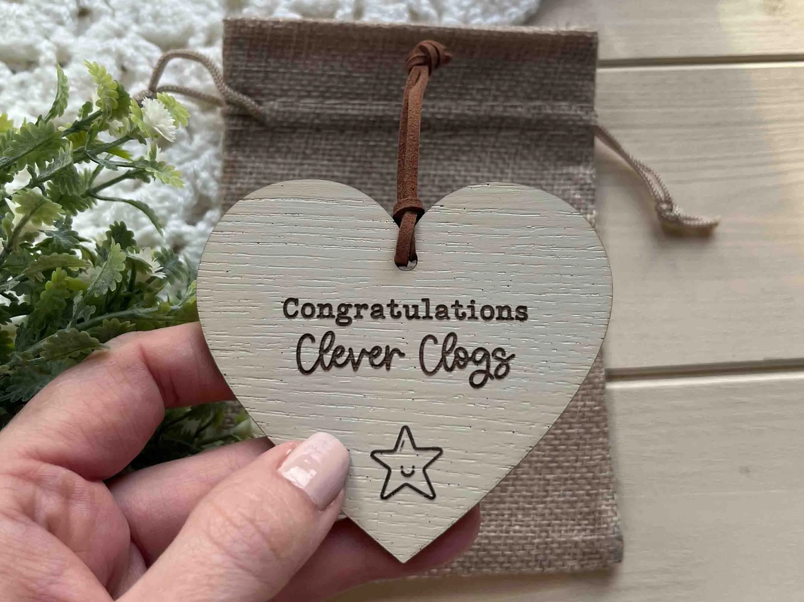 Congratulations Clever Clogs Message Heart Gift