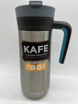 Cool Gear Kafe Vacuum Insulated Stainless Steel Travel Mug 14.5 FL OZ  Handle