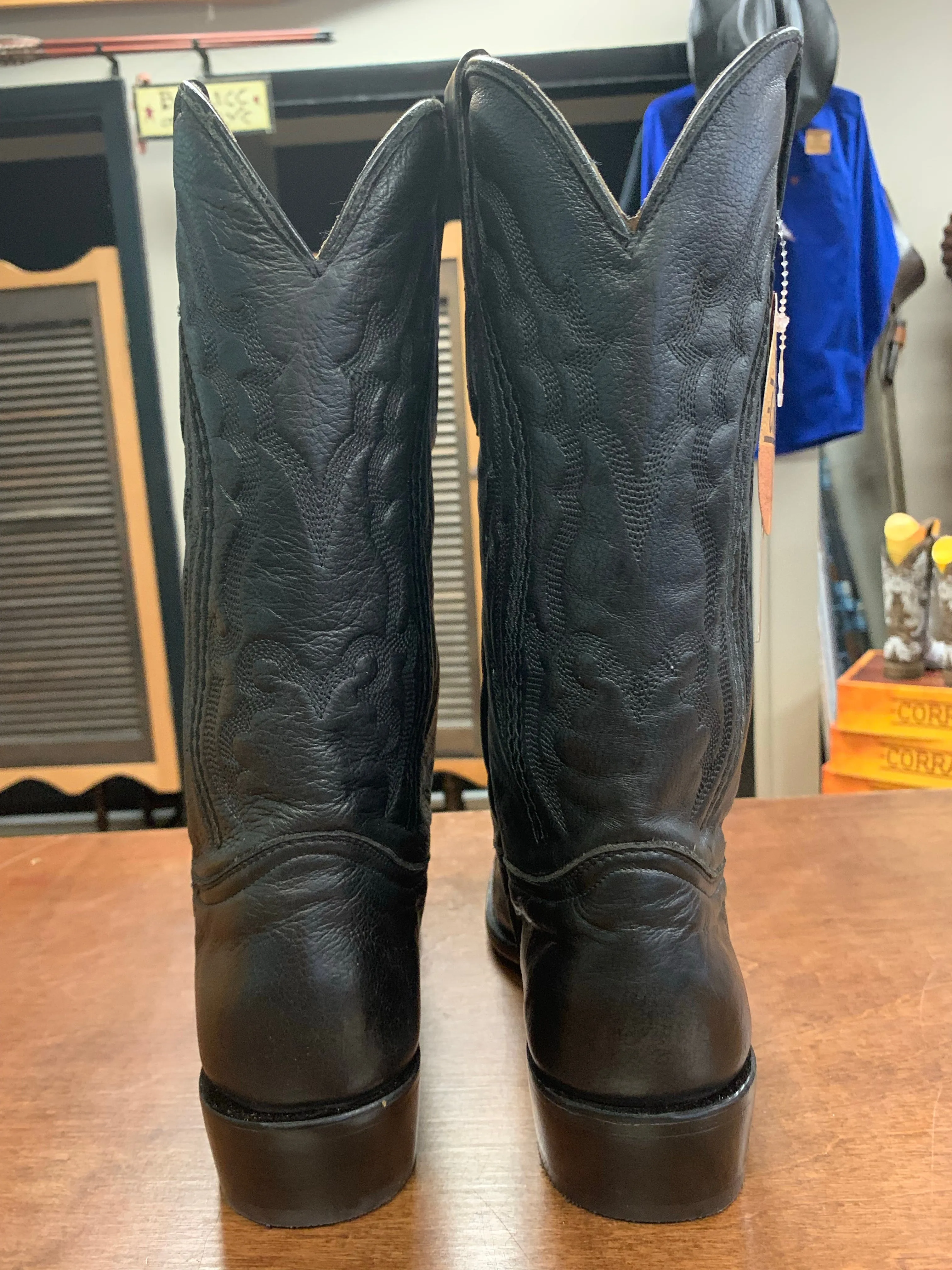 Corral Black Embroidery Narrow Toe