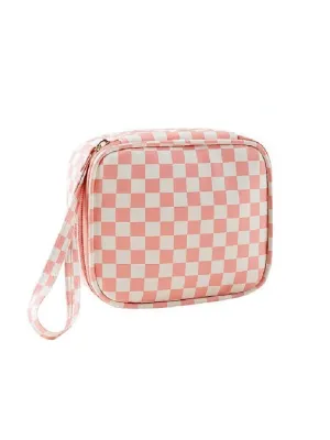 Cosmetic Bag - Pink Checker