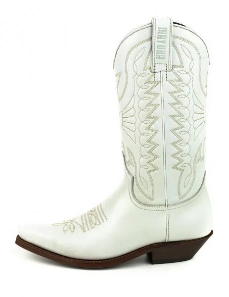 Cowboy Boots for Women and Men, Handcrafted Leather 1920s White Texan Boots