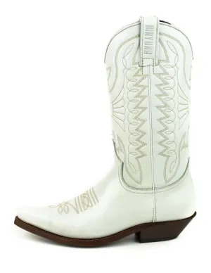 Cowboy Boots for Women and Men, Handcrafted Leather 1920s White Texan Boots