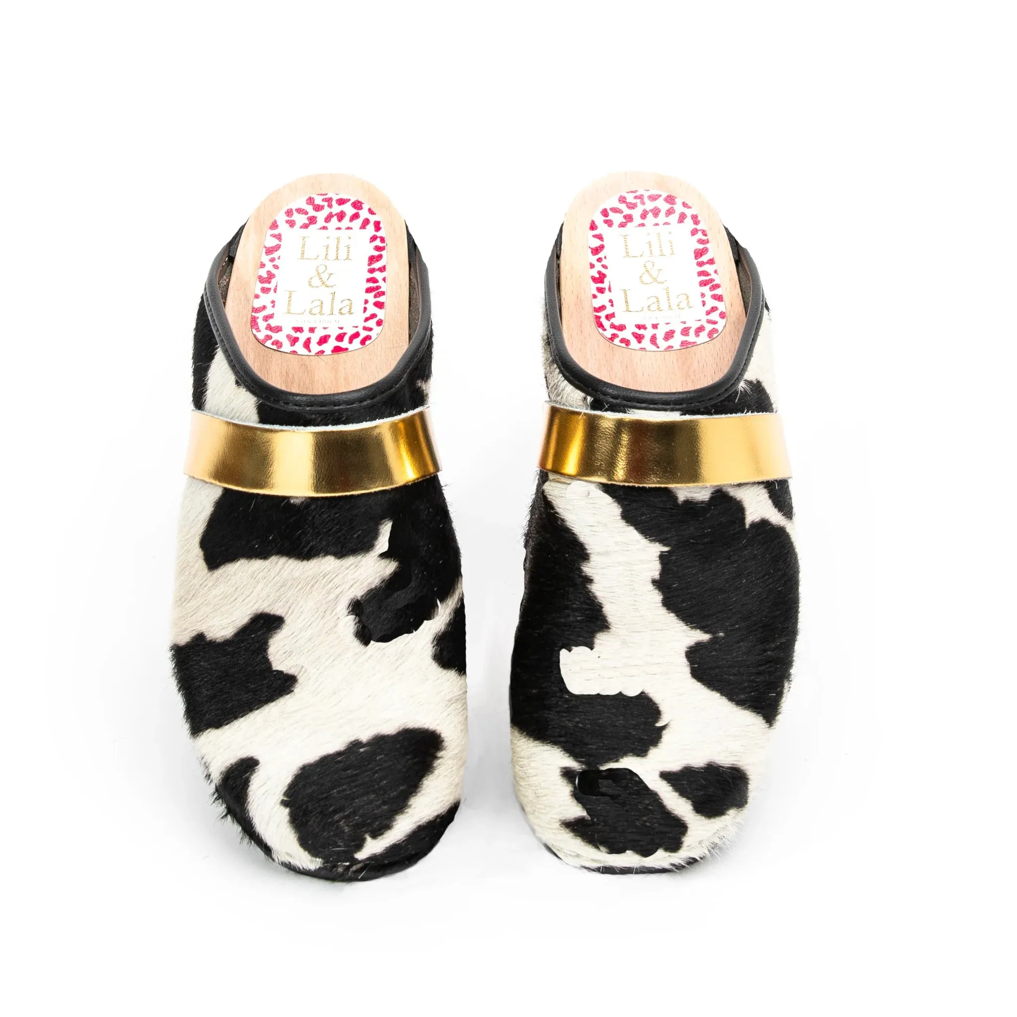 Cowhide Leather & Wood Handmade Clogs