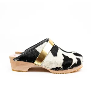 Cowhide Leather & Wood Handmade Clogs