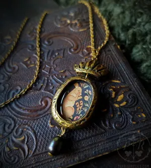 Crowned Tapestry Rabbit Amulet Necklace