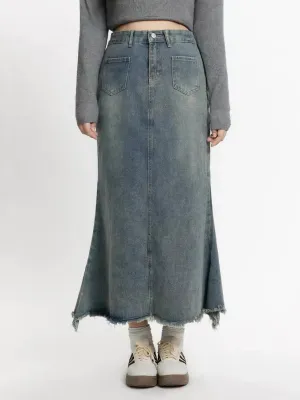 crushpeach Distressed denim Y2K skirt