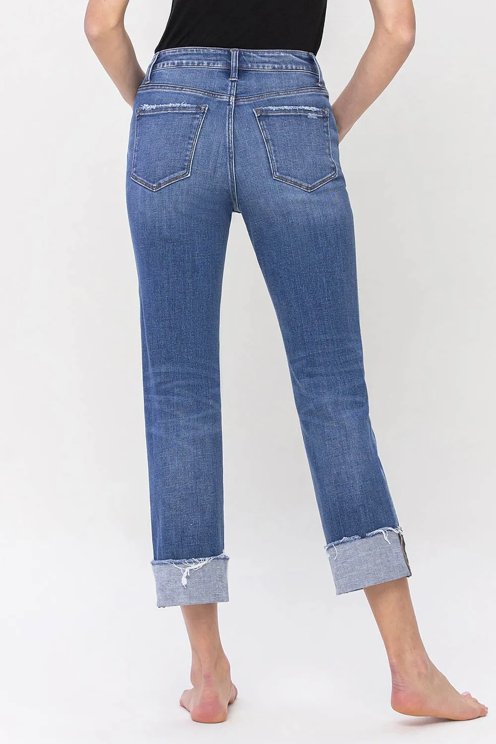 Cuffed Straight Leg Denim