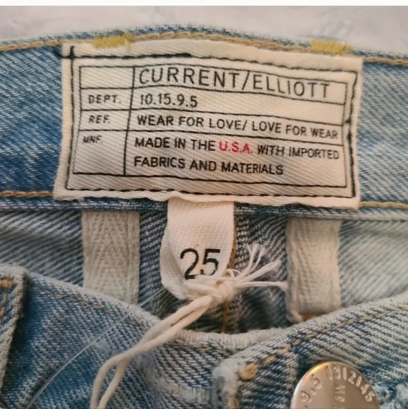 Current Elliot Boyfriend Rolled Distressed Denim Shorts