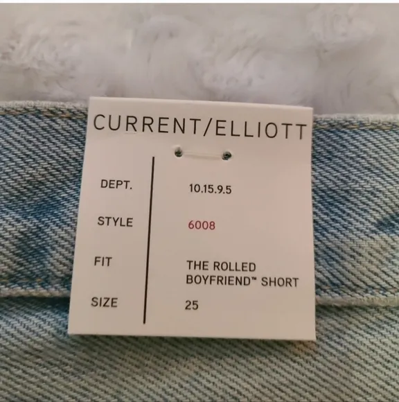 Current Elliot Boyfriend Rolled Distressed Denim Shorts