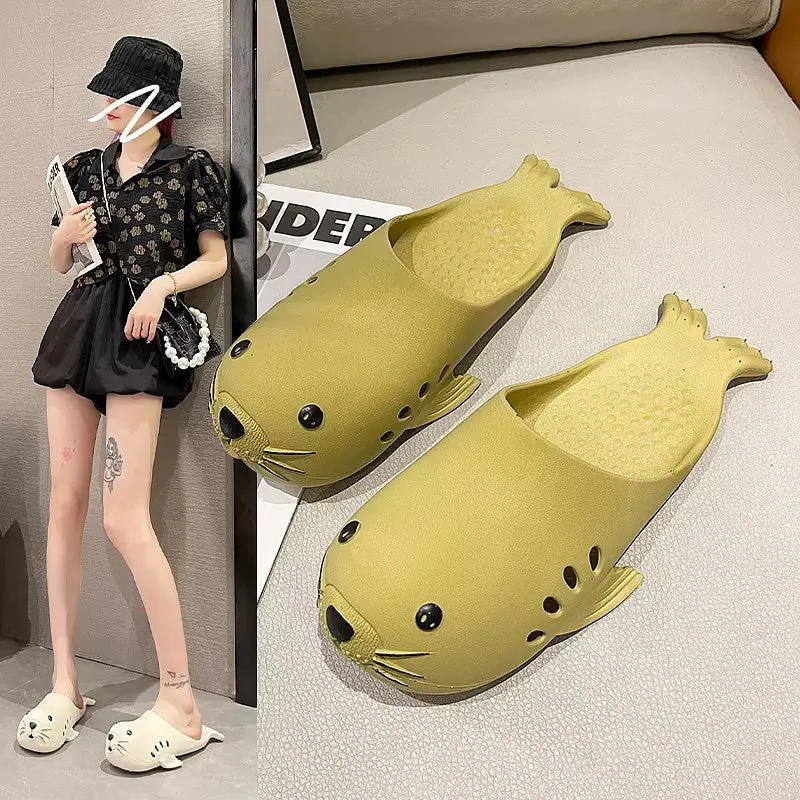 Cute Dolphin Shape Female Outdoor Women's Slippers