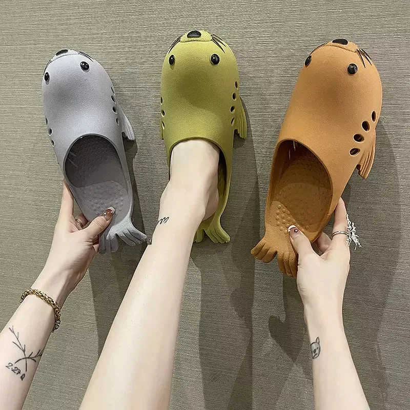 Cute Dolphin Shape Female Outdoor Women's Slippers