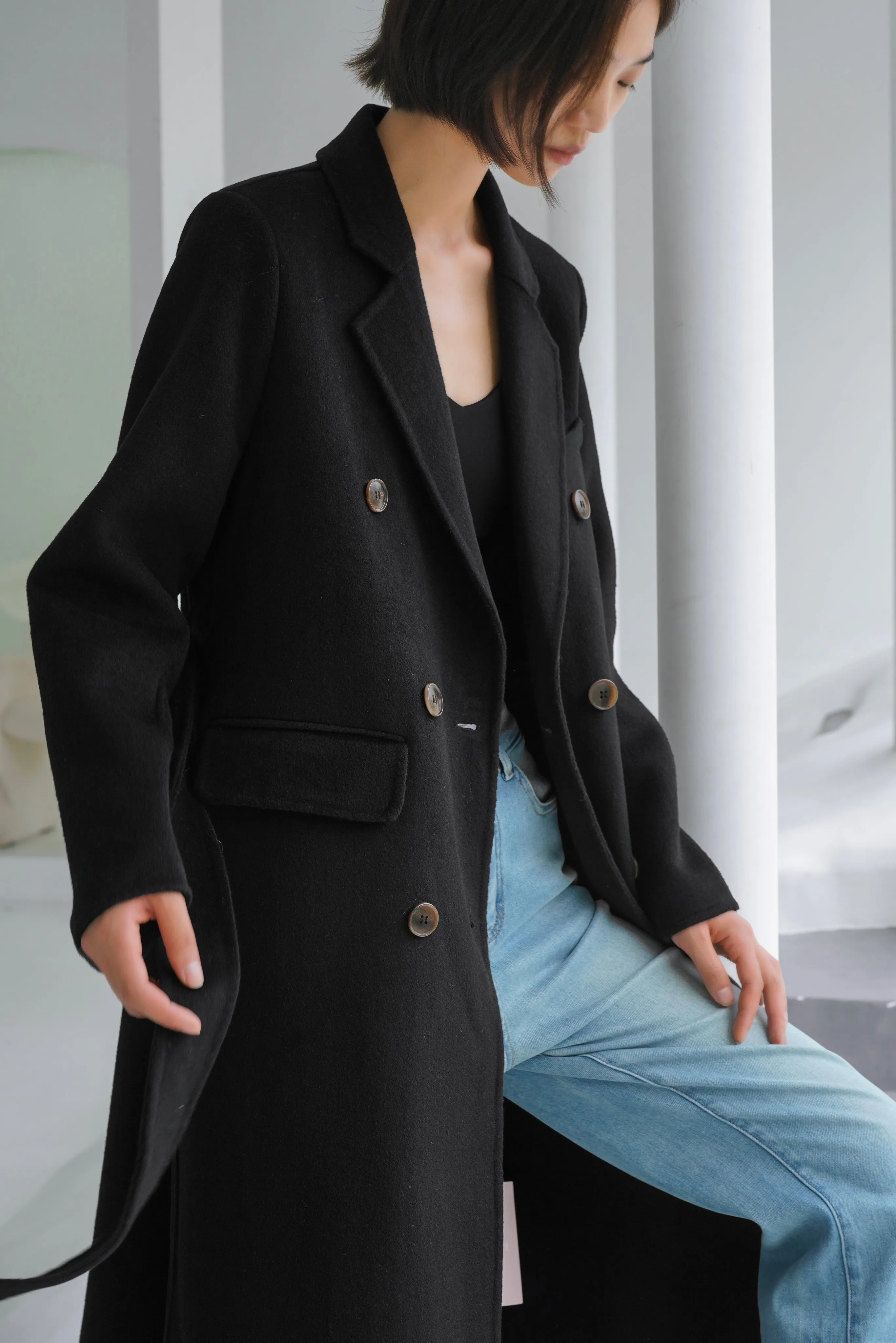 Cynthia Wool Coat - Black