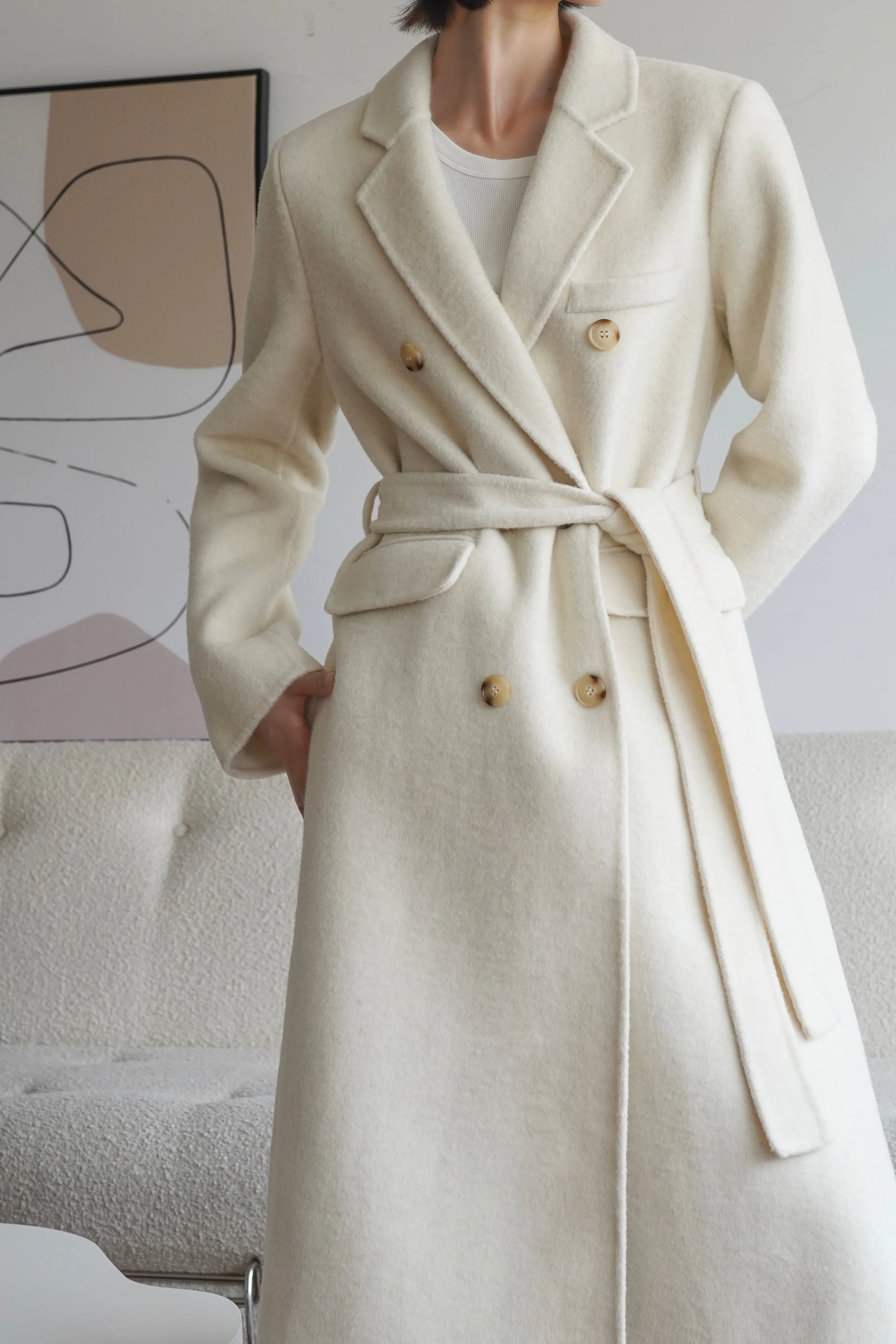 Cynthia Wool Coat - White