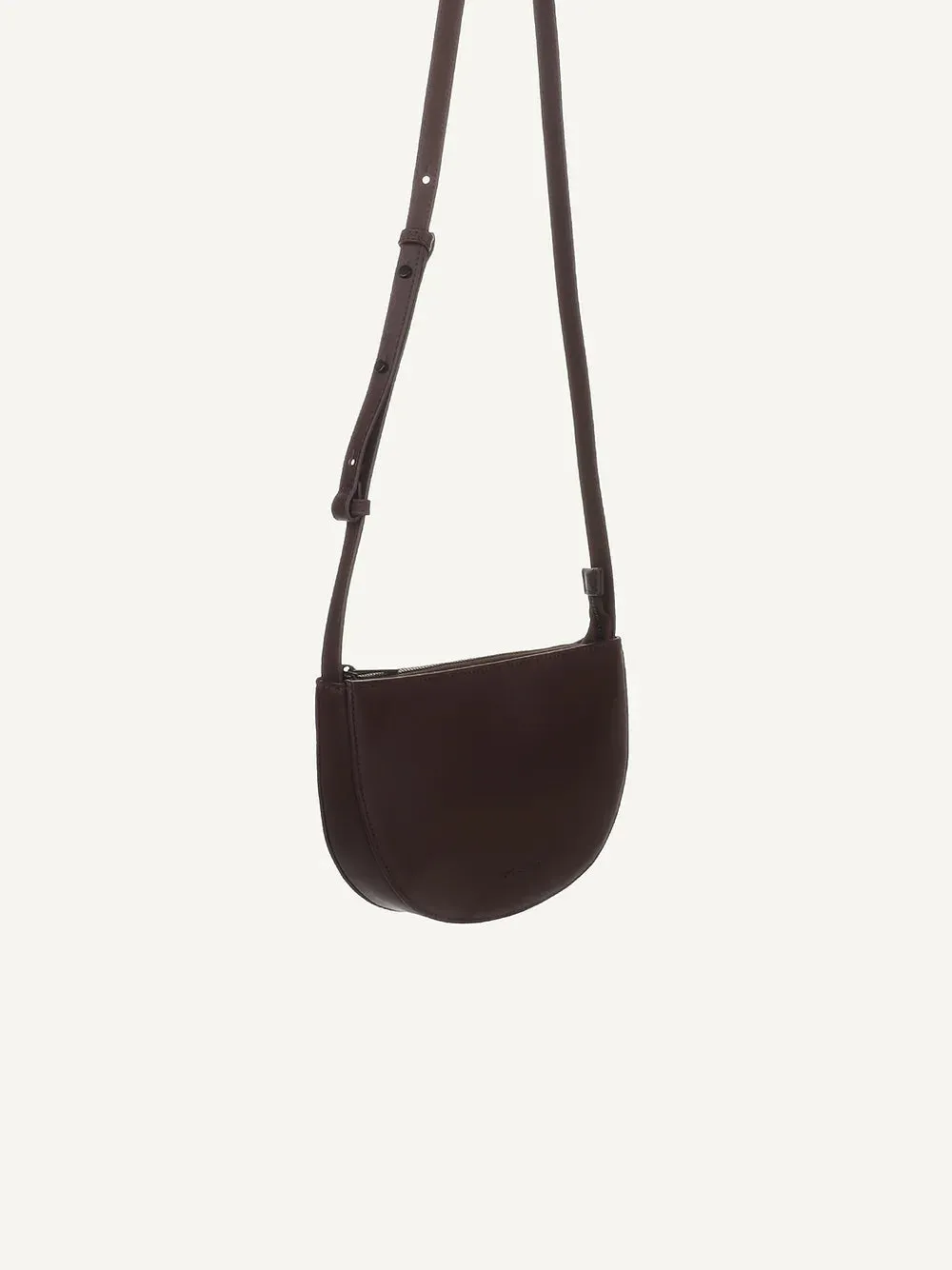 Dark Wood Half Moon Bag
