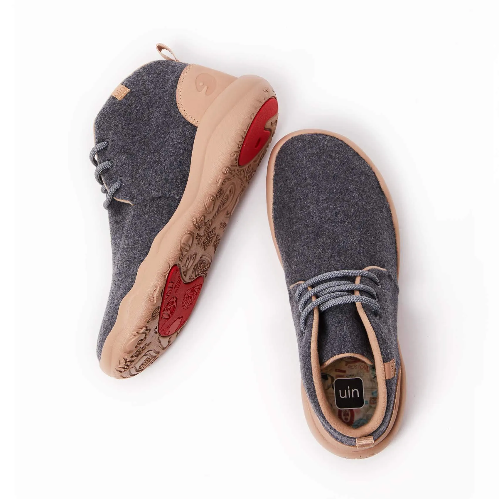 Deep Grey Wool Lace-up Boots Bilbao Men