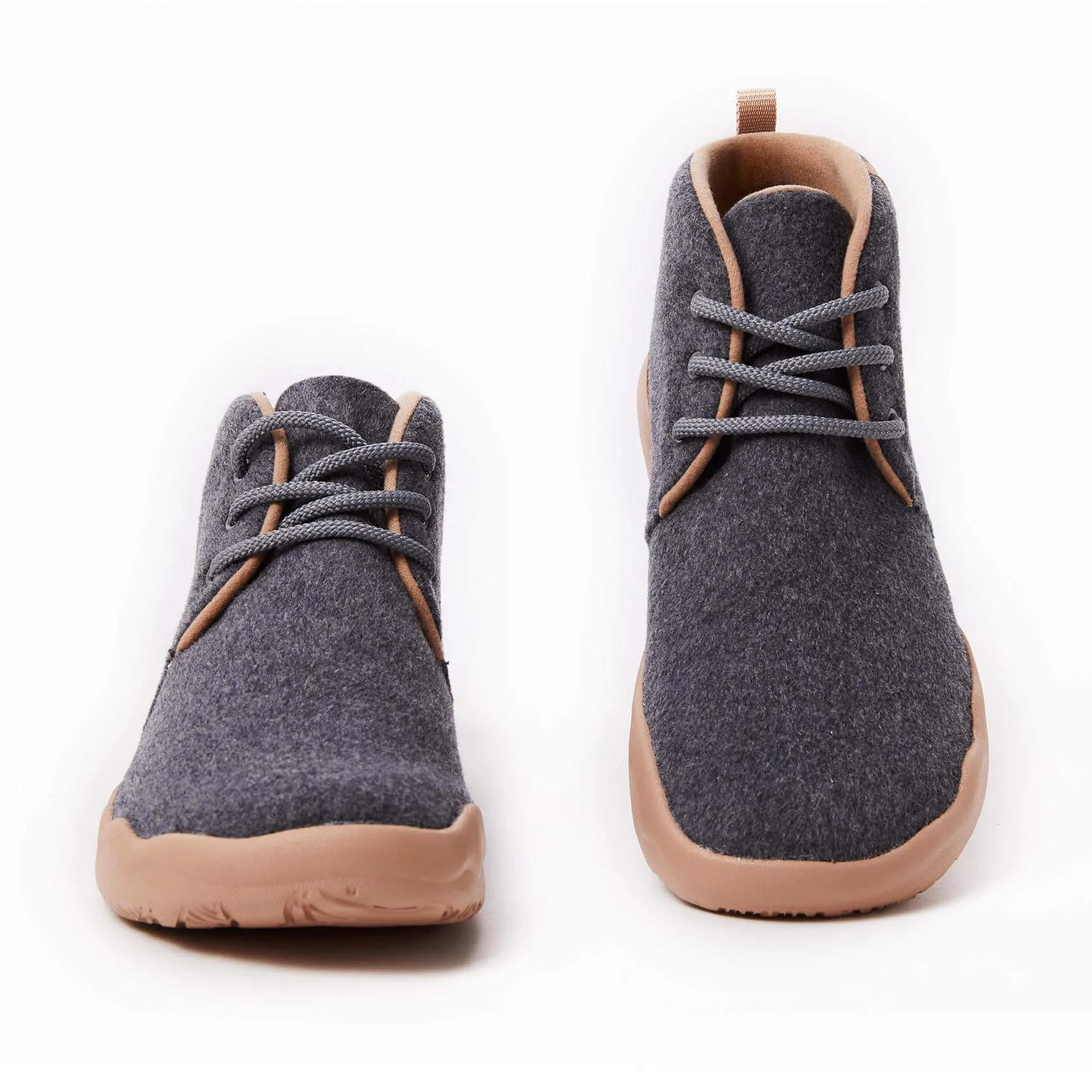 Deep Grey Wool Lace-up Boots Bilbao Men