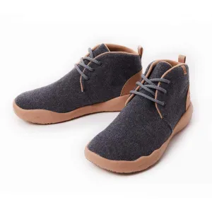 Deep Grey Wool Lace-up Boots Bilbao Men