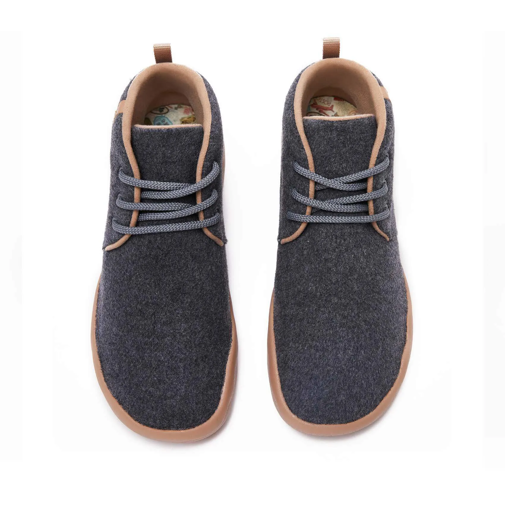 Deep Grey Wool Lace-up Boots Bilbao Men
