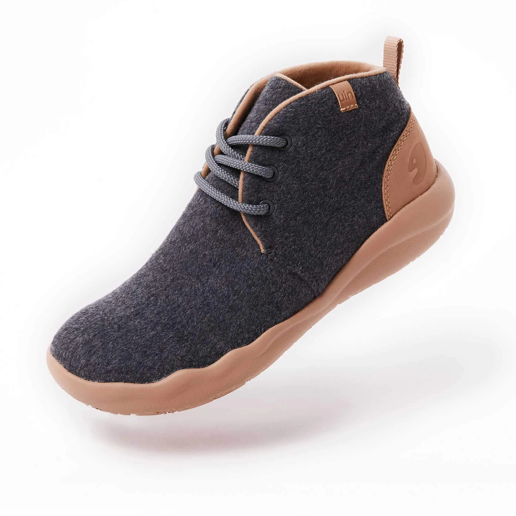 Deep Grey Wool Lace-up Boots Bilbao Men