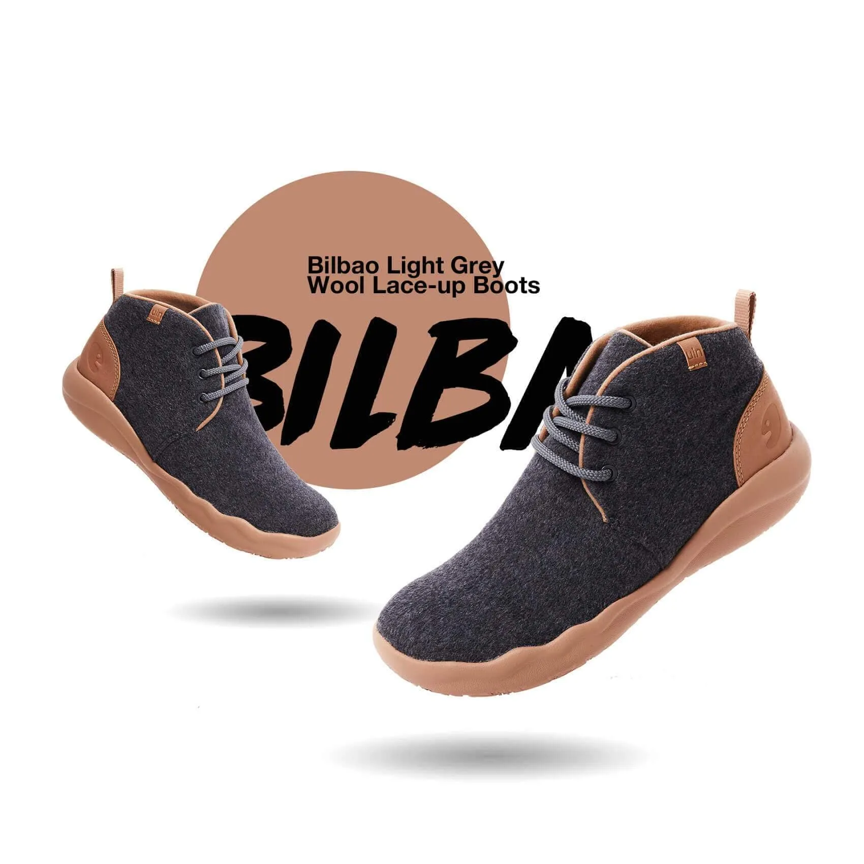 Deep Grey Wool Lace-up Boots Bilbao Men