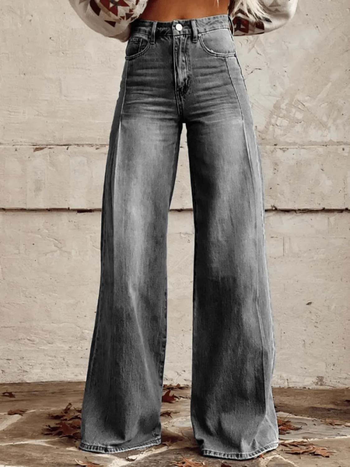 Denim Aura™ | Women's High-Waisted Wide-Leg Jeans | Relaxed Fit, Classic Denim Style, Comfortable Wear