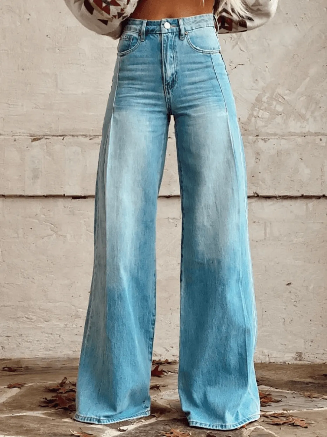 Denim Aura™ | Women's High-Waisted Wide-Leg Jeans | Relaxed Fit, Classic Denim Style, Comfortable Wear