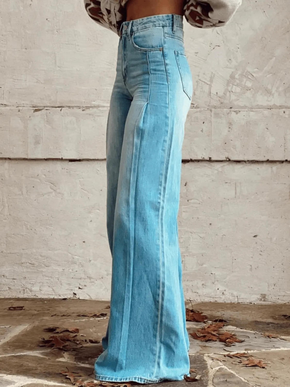 Denim Aura™ | Women's High-Waisted Wide-Leg Jeans | Relaxed Fit, Classic Denim Style, Comfortable Wear