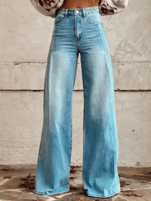 Denim Aura™ | Women's High-Waisted Wide-Leg Jeans | Relaxed Fit, Classic Denim Style, Comfortable Wear