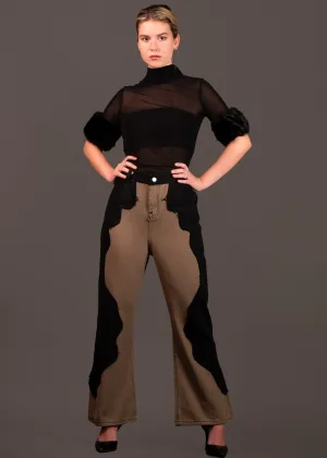 Denim Contrast Wave Pant