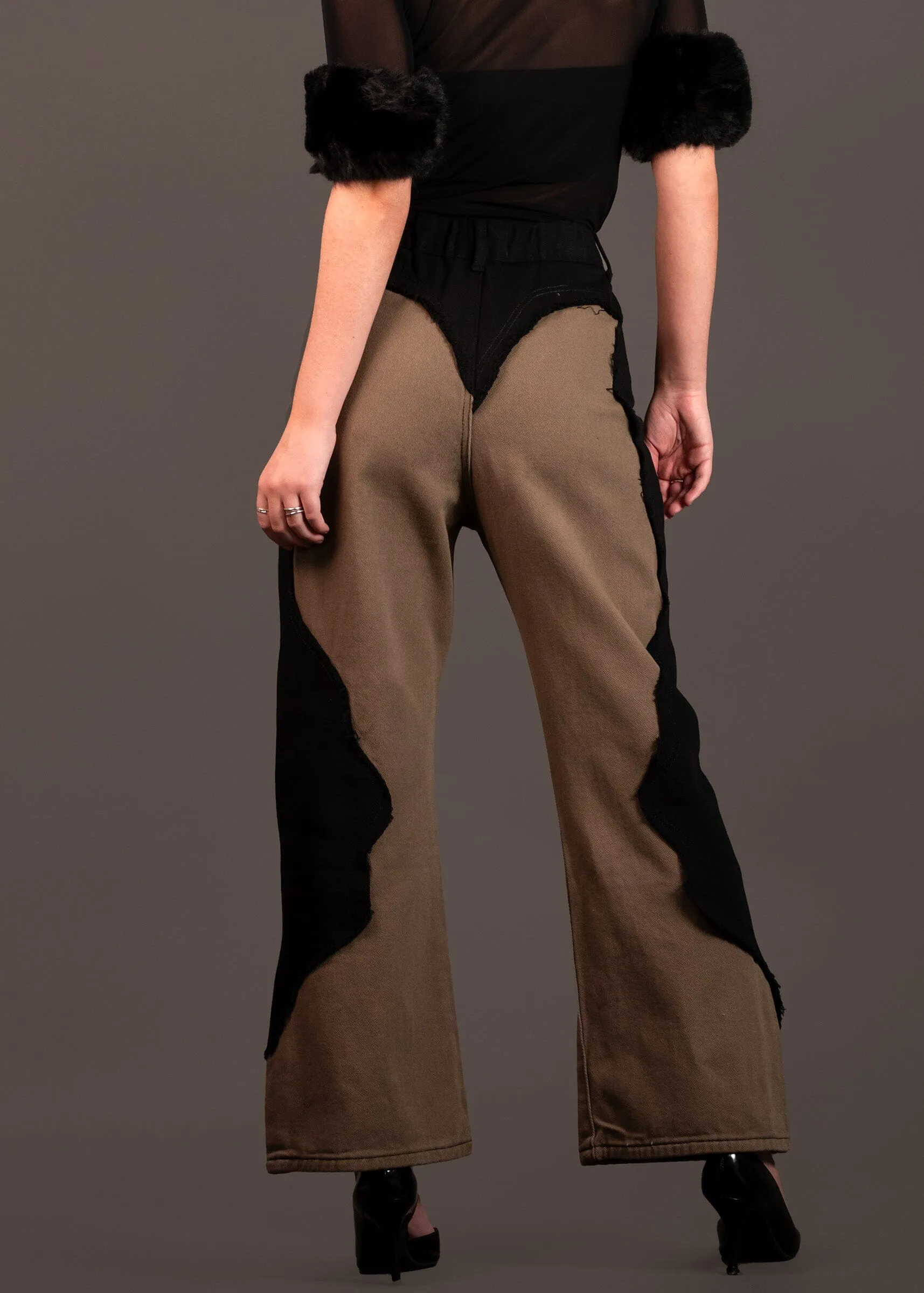 Denim Contrast Wave Pant