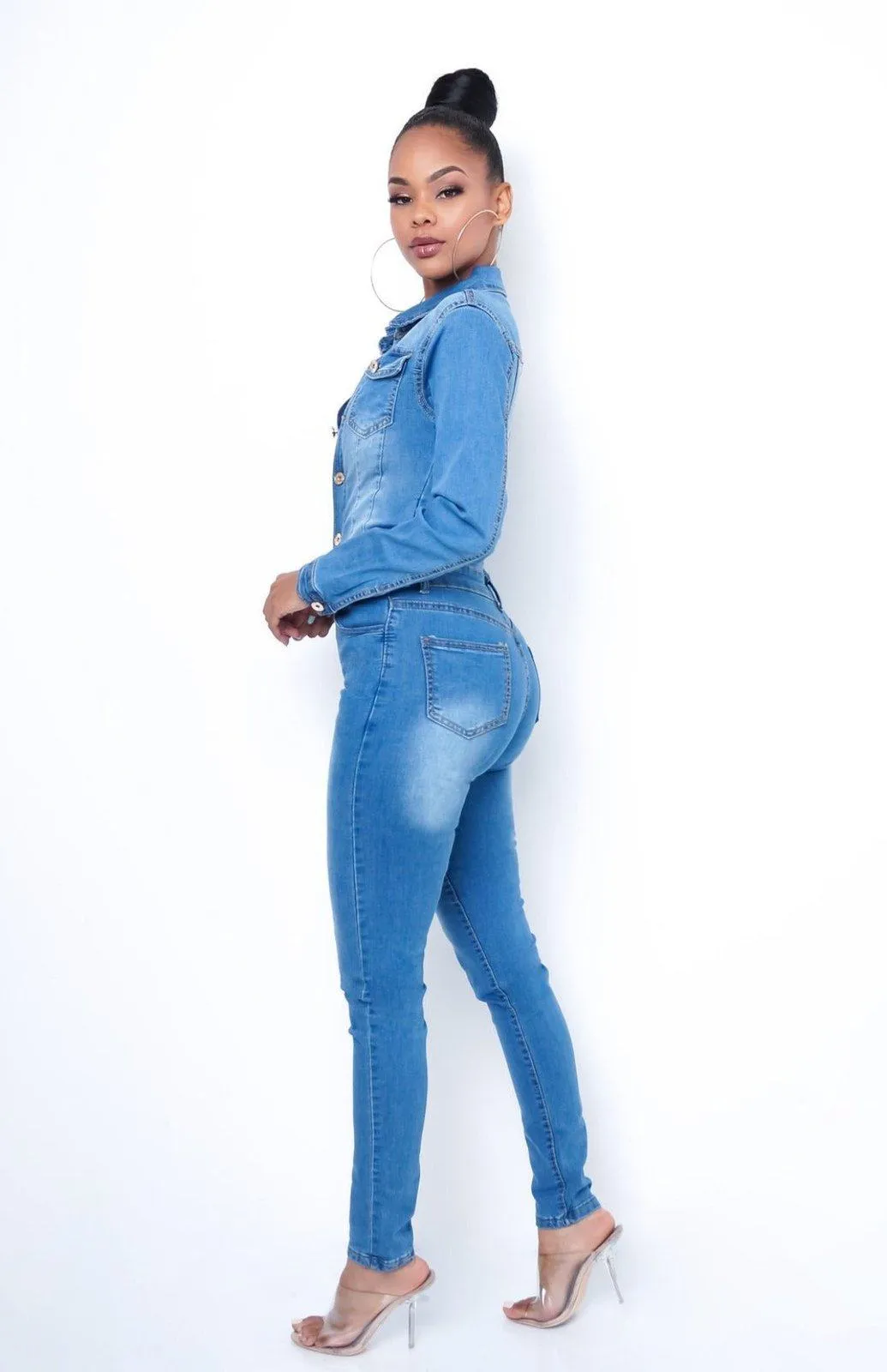 Denim Distressed Jumper