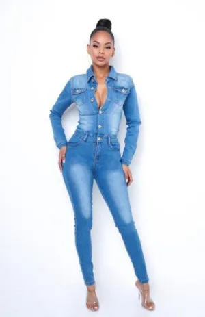Denim Distressed Jumper