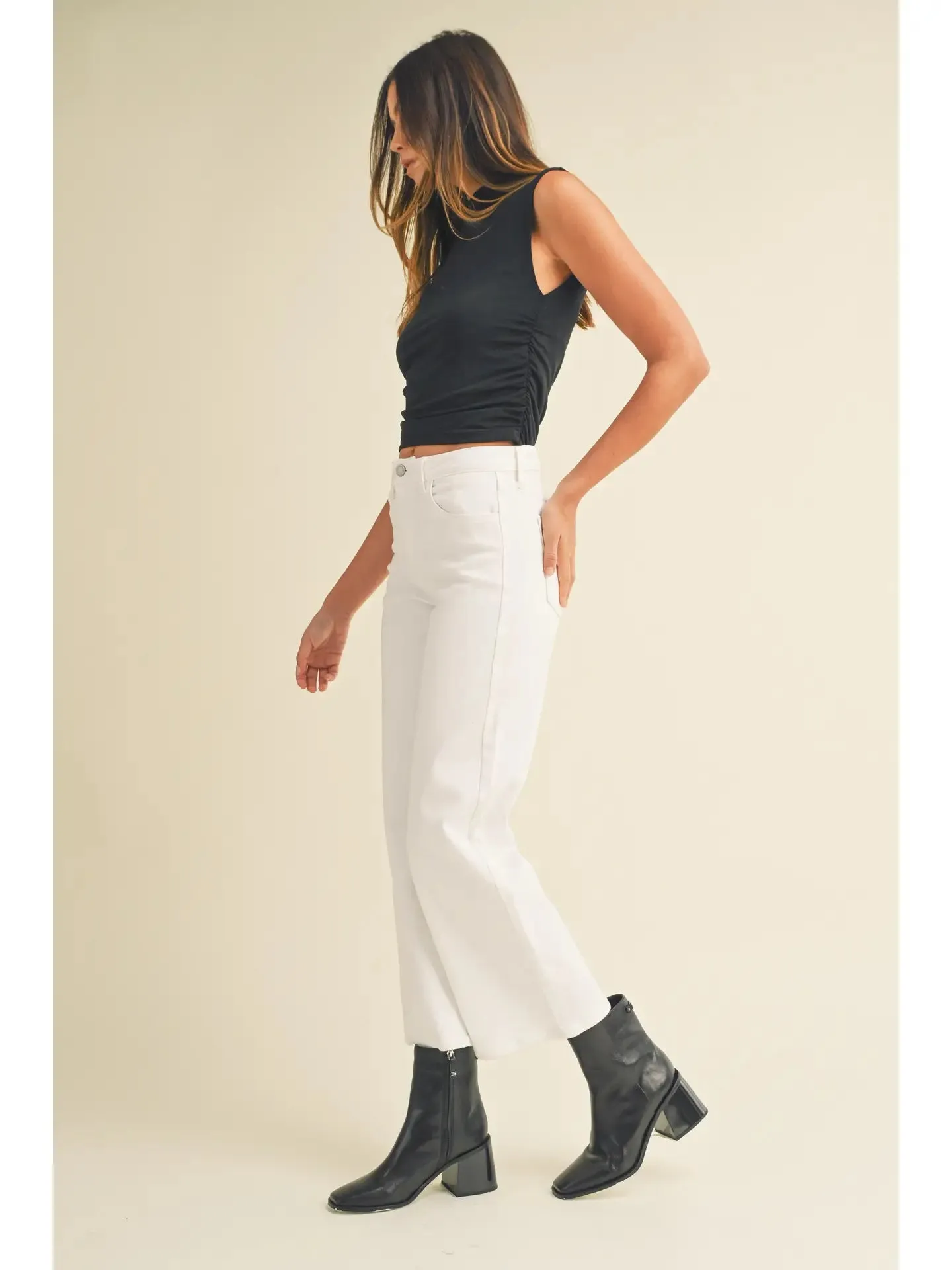 Denim Hight Rise Wide Leg - White