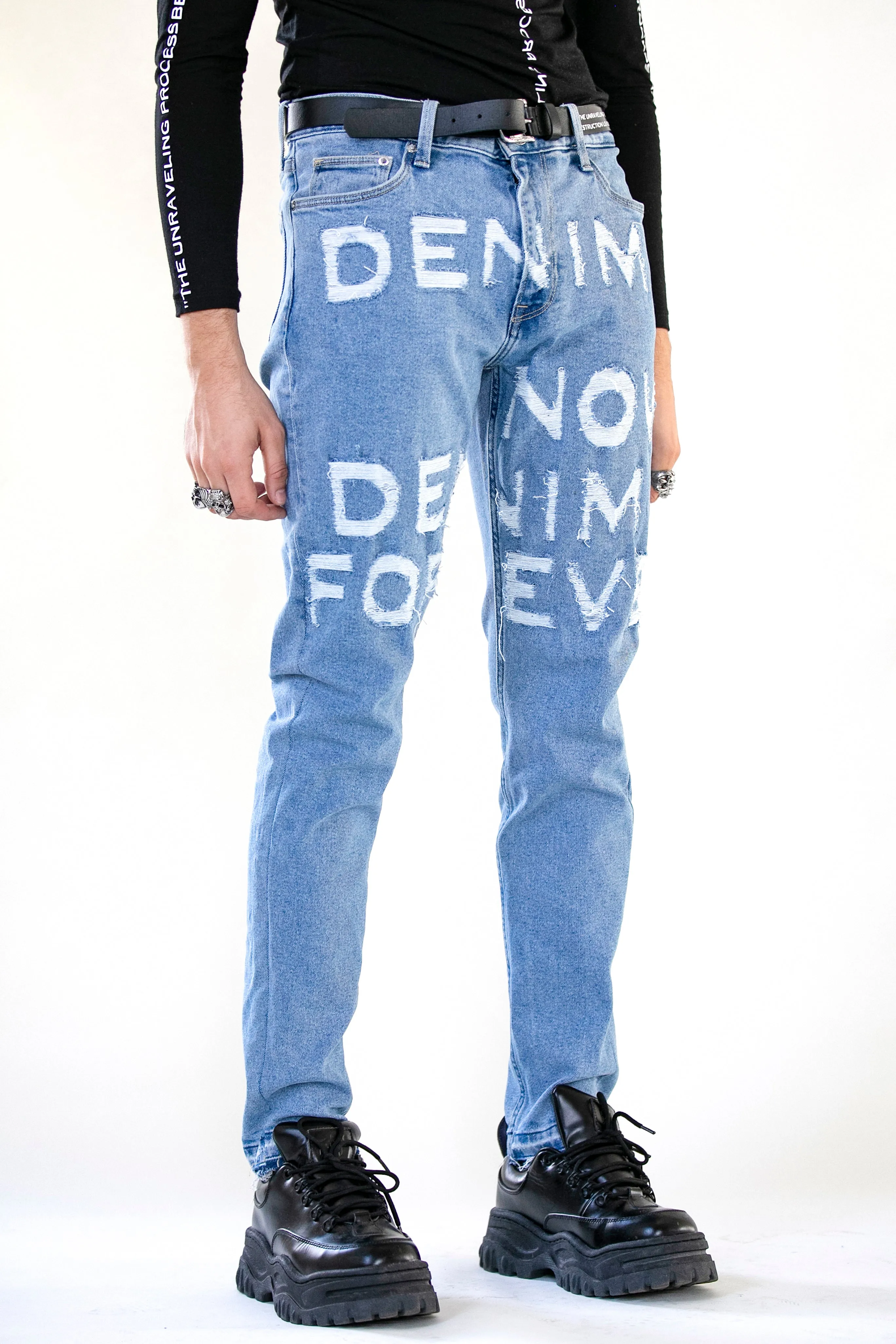 DENIM NOW DENIM FOREVER DISTRESSED DENIM