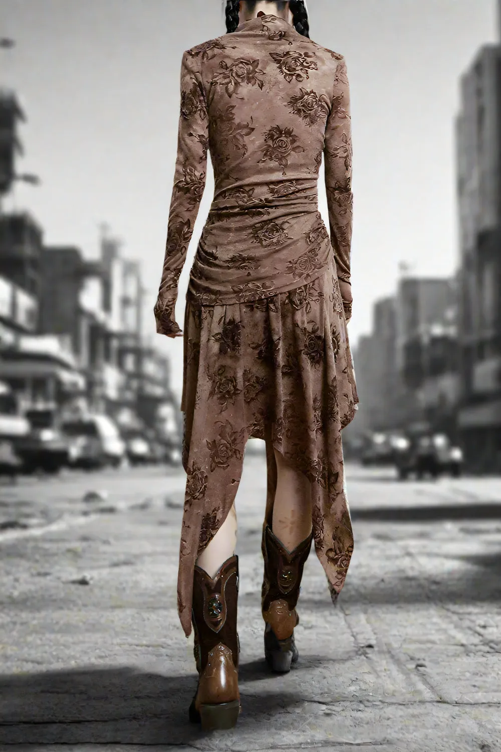 Desert Bloom Asymmetrical Dress