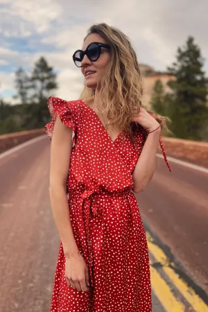 Desert Flower frill midi dress