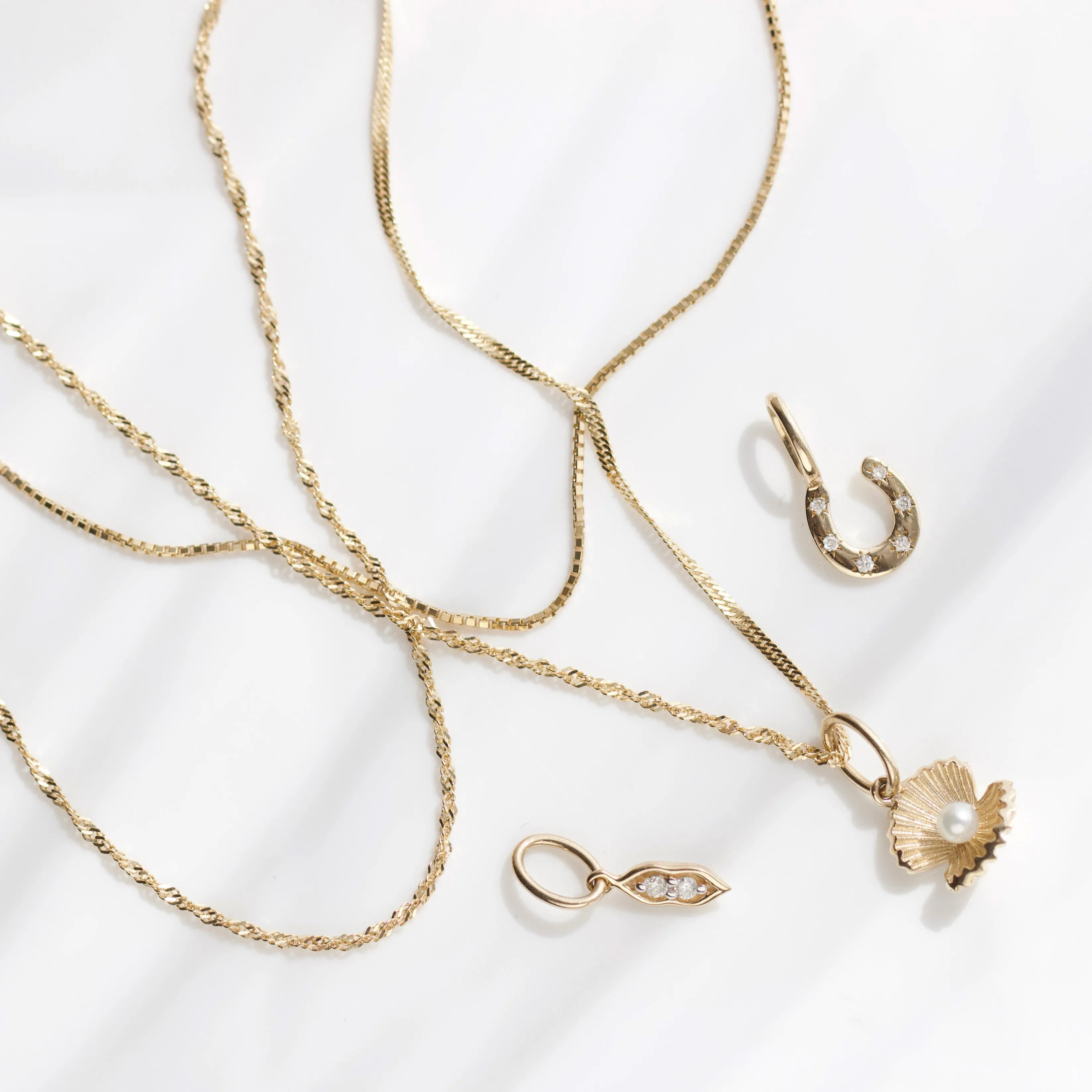 Diamond Horseshoe Charm