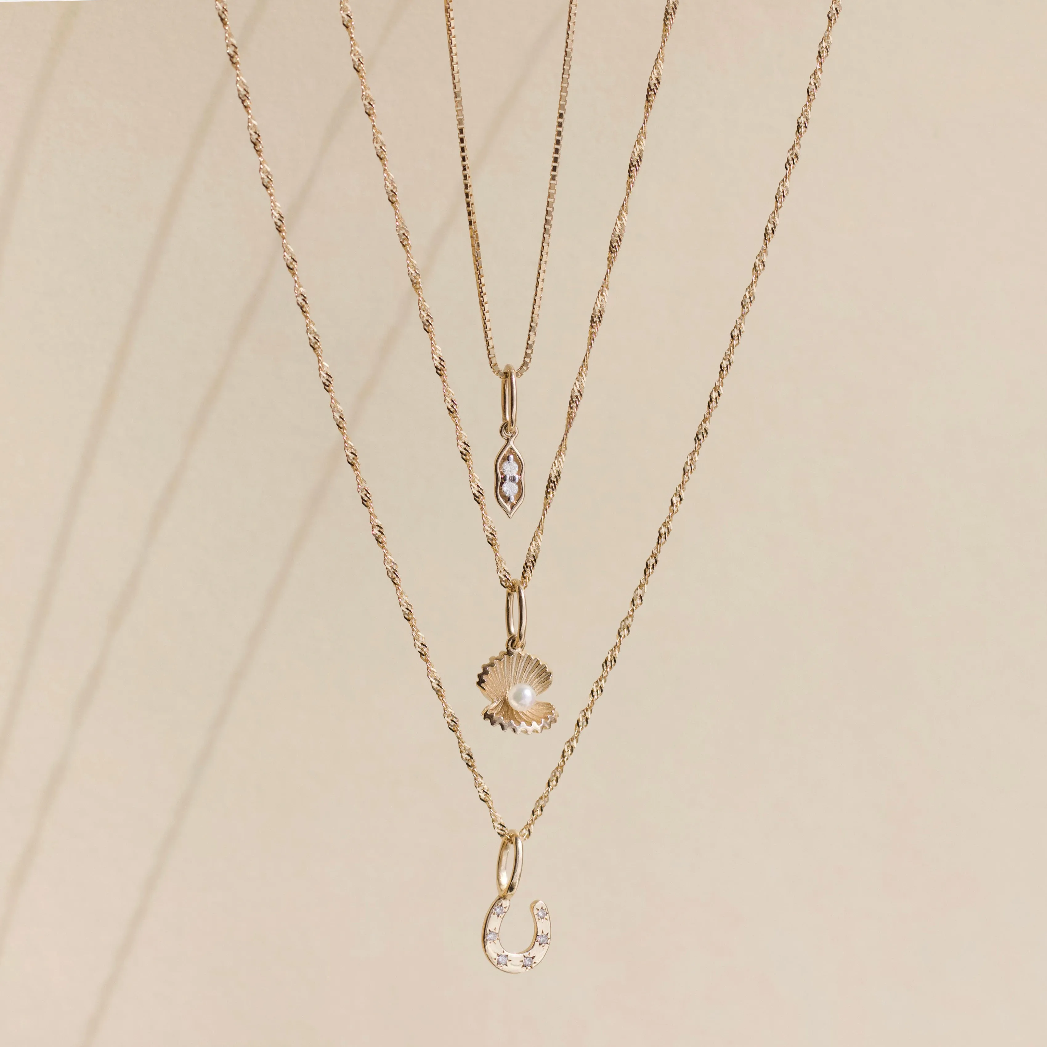 Diamond Horseshoe Charm