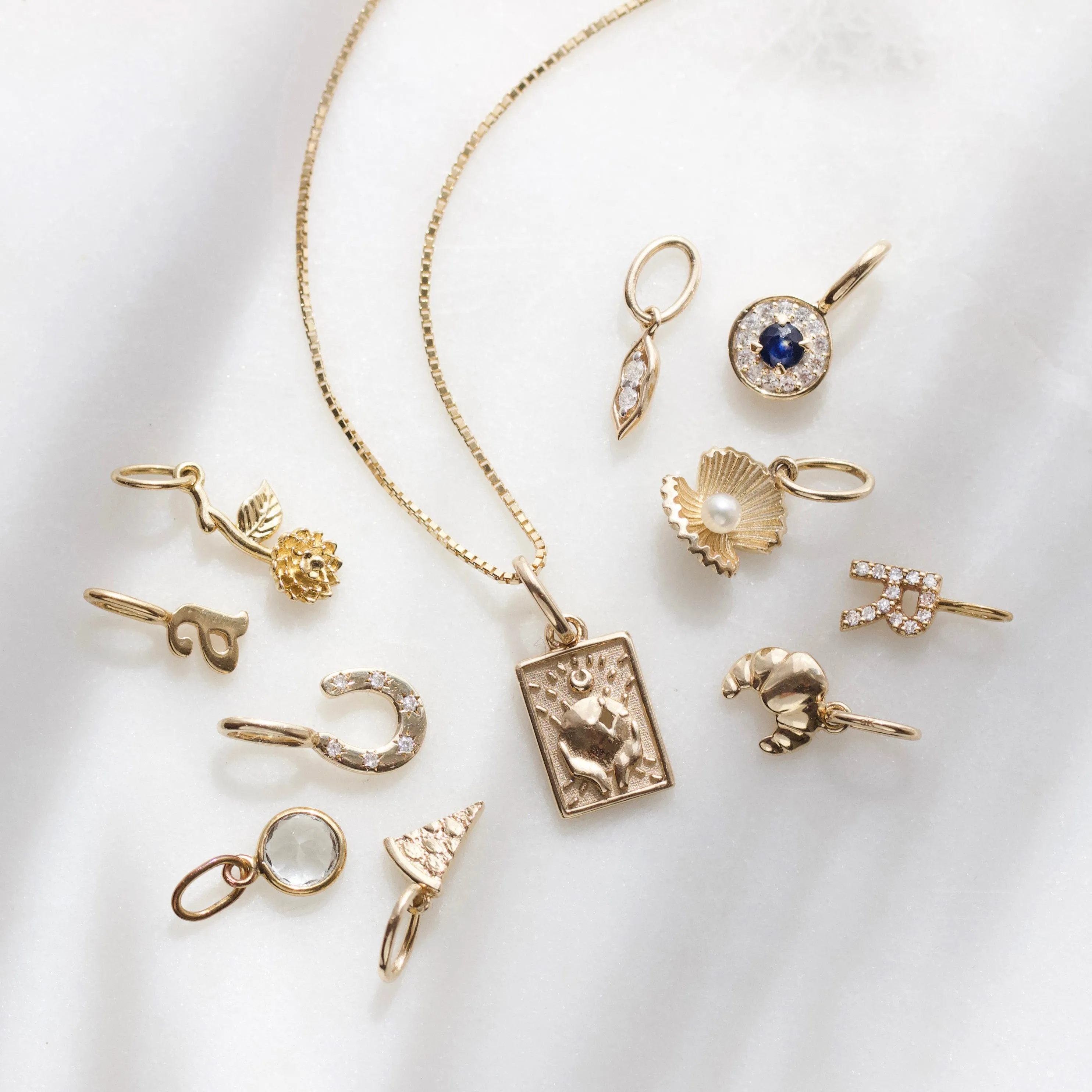 Diamond Horseshoe Charm